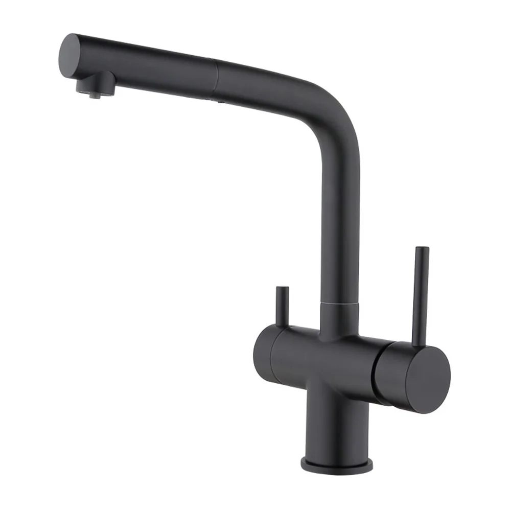 Смеситель для кухни под фильтр выдвиж. 2062 black Kern