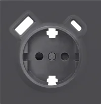 Donel R98 черный накладка для розетки Schuko с зарядным устройством USB A+C, с защитными шторками ,