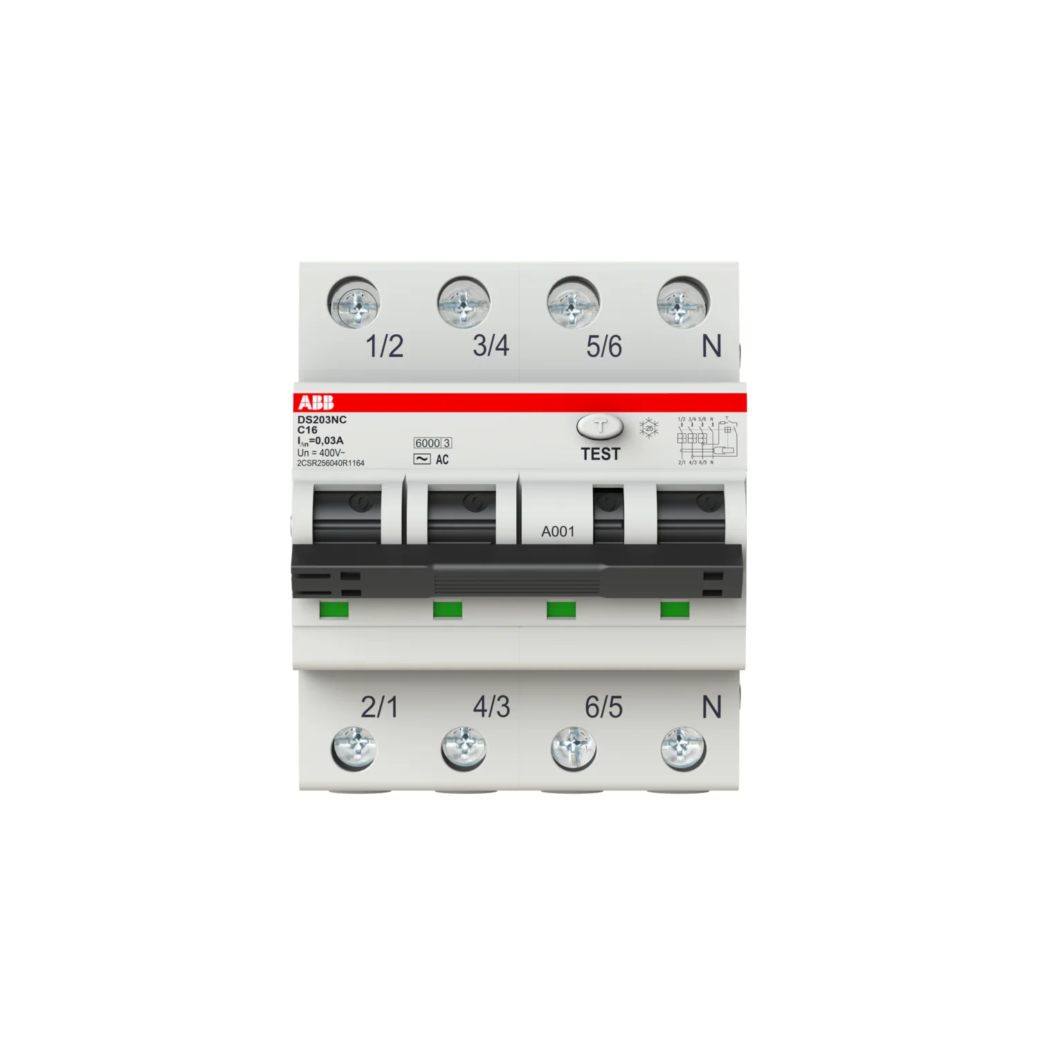ABB Выключатель автоматический дифференциального тока DS203NC C16 AC30