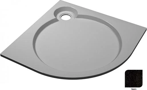 TRAY-S-R-90-550-56-NR Встраиваемый литой поддон из искусственного мрамора 900х900х56, чёрный (Nero)