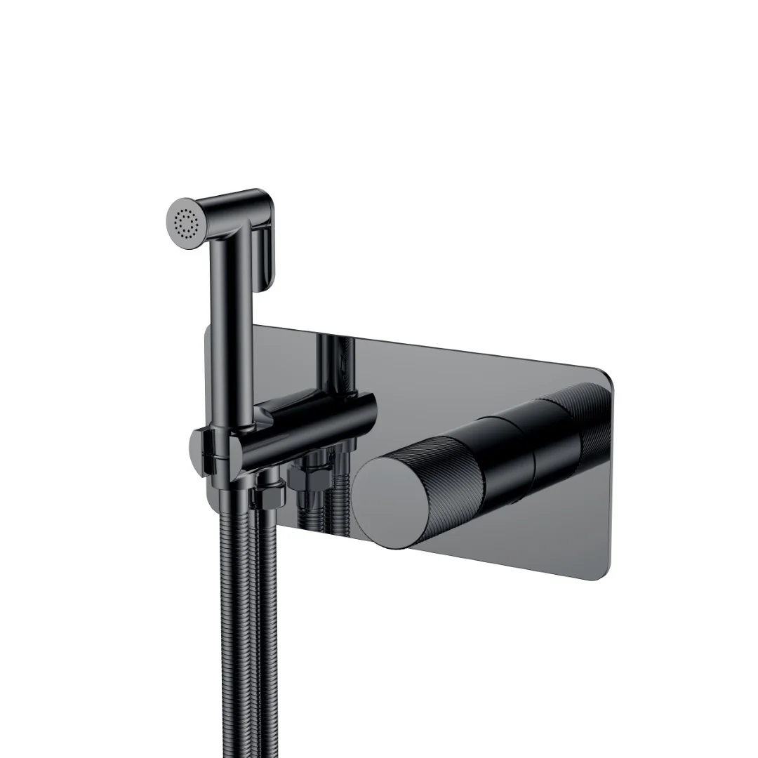 Boheme Смеситель гигиенический STICK SHINE GUN METAL SPIRALE