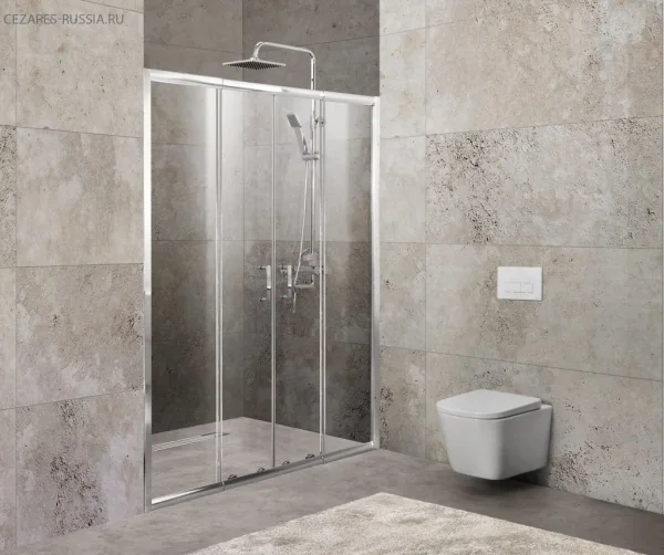 UNIQUE-BF-2-150/180-M-Cr Душевая дверь, матовое стекло, профиль хром BelBagno