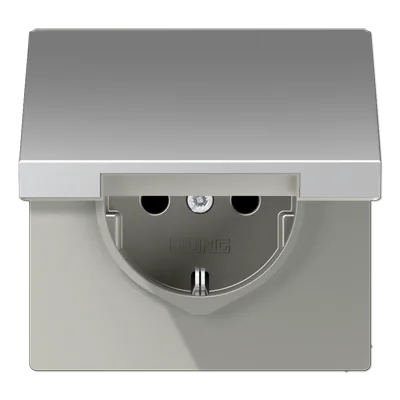 Штепсельная розетка SCHUKO 16А / 250В с подпружиненной откидной крышкой, пружинные зажимы, возможно