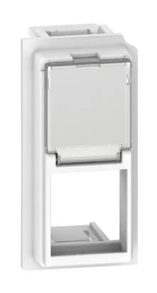 LIVING NOW. Лицевая панель для адаптеров Keystone RJ45 1 модуль.Цвет Белый.