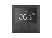 Donel Термостат с датчиком пола, программируемый, 16 A, 55*55 мм.черный, ручка настройки,серия DTEF