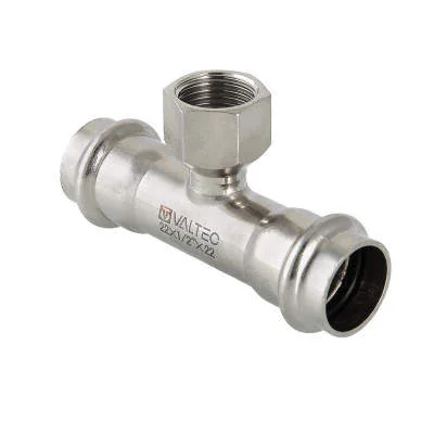 Пресс-тройник c из нержавеющей стали с внутренней резьбой Valtec 54х1/2"