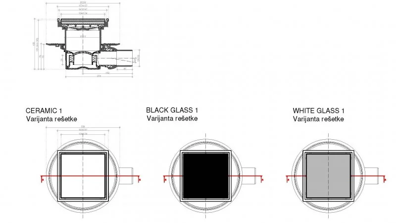 Душевой трап Pestan Confluo Standard White Glass 1 Gold