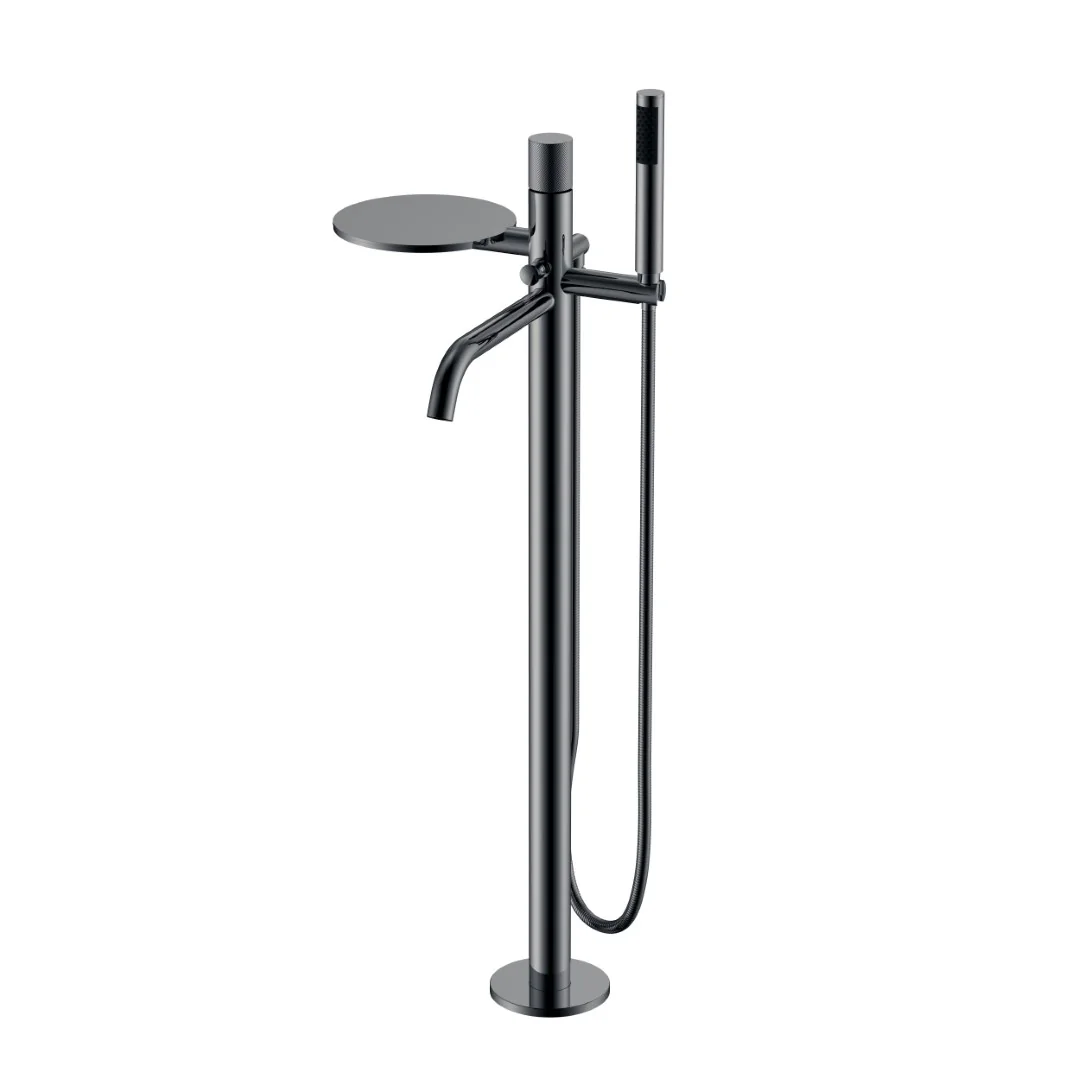 Boheme Смеситель STICK напольный SHINE GUN METAL SPIRALE