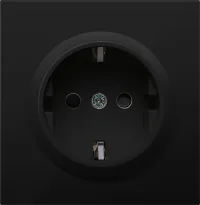 Donel R98 матовый карбон накладка для розетки Schuko с заземлением, со шторками 16A 250 В~, серияDA