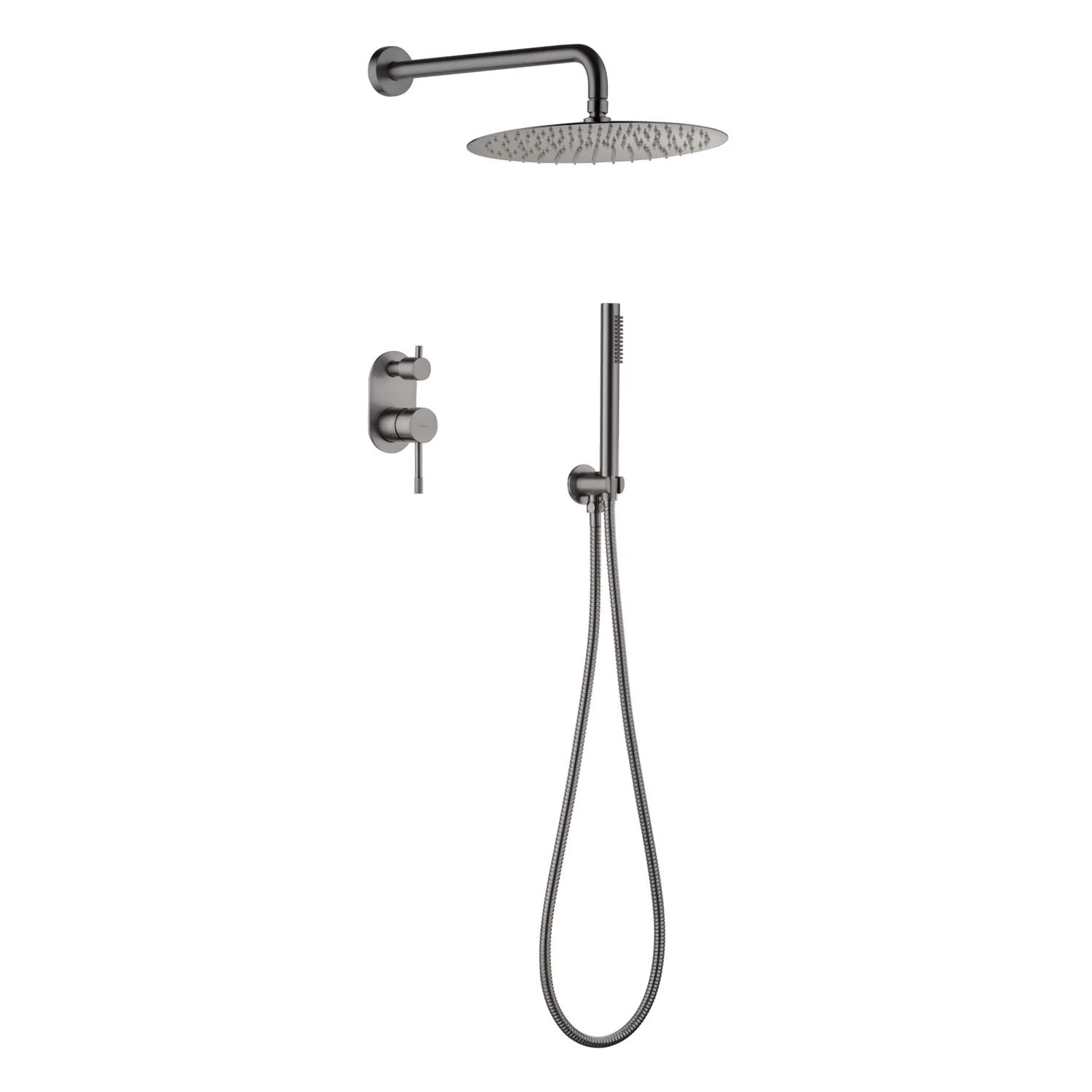 Boheme Смеситель встроенный + верхний+ ручной душ Uno. Gun Metall