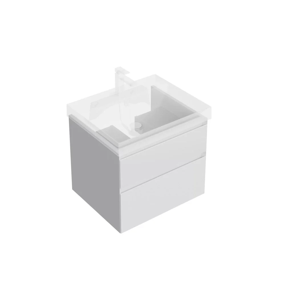 Тумба Cubo/Кубо подвесная с ящиками 60, белая матовая