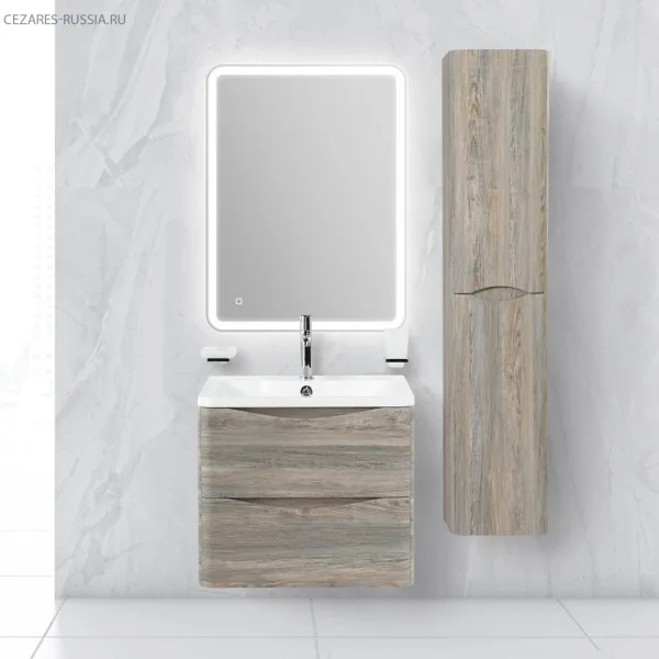 ACQUA База под раковину подвесная с 2 выкатными ящ, Rovere Vintage Bianco, 600x450x500, BelBagno