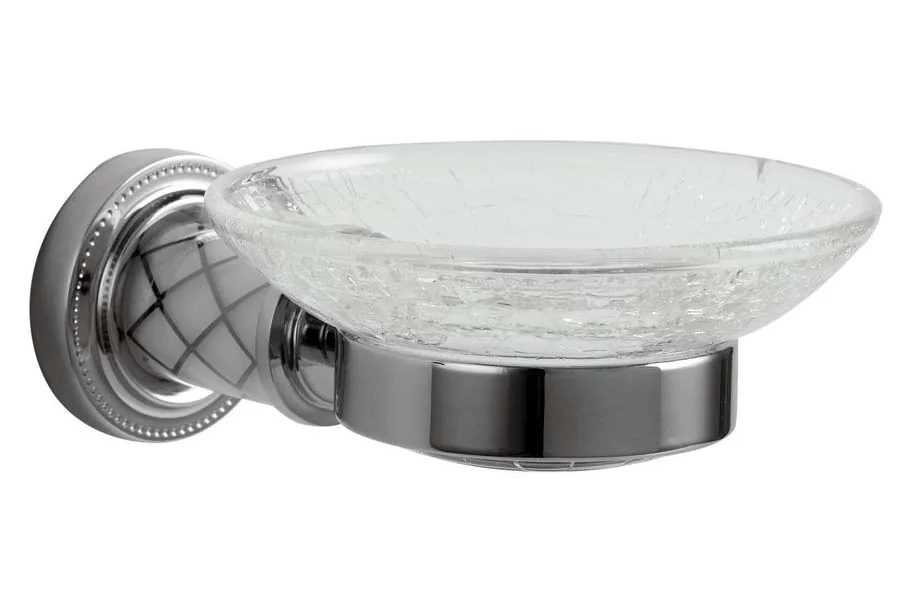 Boheme Мыльница MURANO CHROME (белое)_Комплект