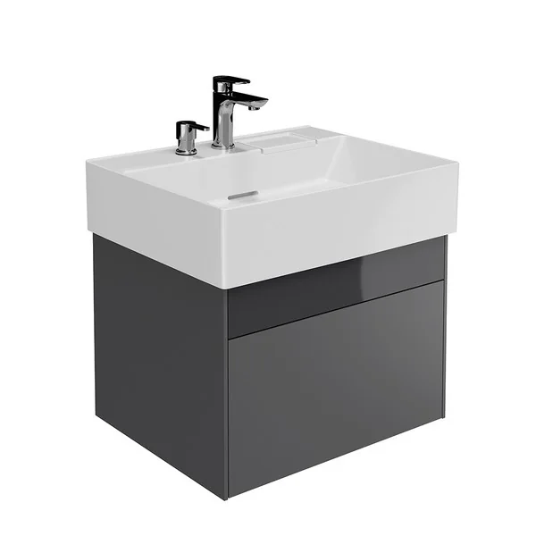 Kerama Marazzi LO.60.2/ST Тумба LOGICA подвесная 2 ящика 60 см, стальной серый