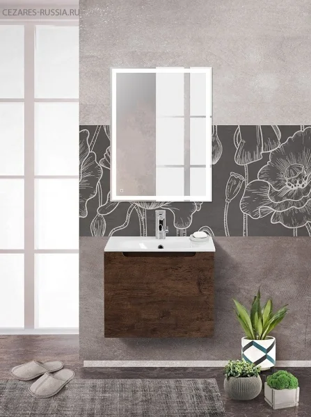 Столешница из керамогранита без отверстия под смеситель 616x468 Cemento Struttura BelBagno