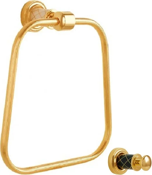 Boheme Держатель для полотенца (кругл.) MURANO GOLD (черное)_Комплект