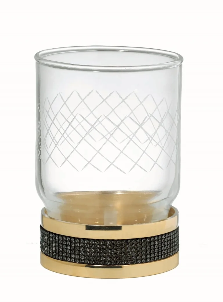 Boheme Настольный стакан ROYALE CRISTAL  BLACK GOLD