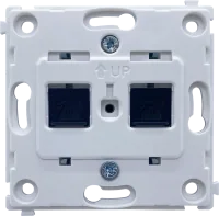 Donel R98  механизм телефонной розетки RJ11 + RJ11 (двойная) cat.3/ClassE-4/4, серия DA