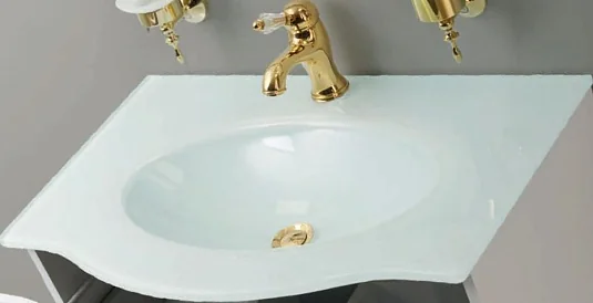 PETALO-BIANCO-900-VTR Стеклянная раковина-столешница Bianco 880x490