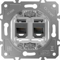 Donel D16  Механизм розетки RJ45 + RJ45 (двойная) cat.5e/ClassE-8