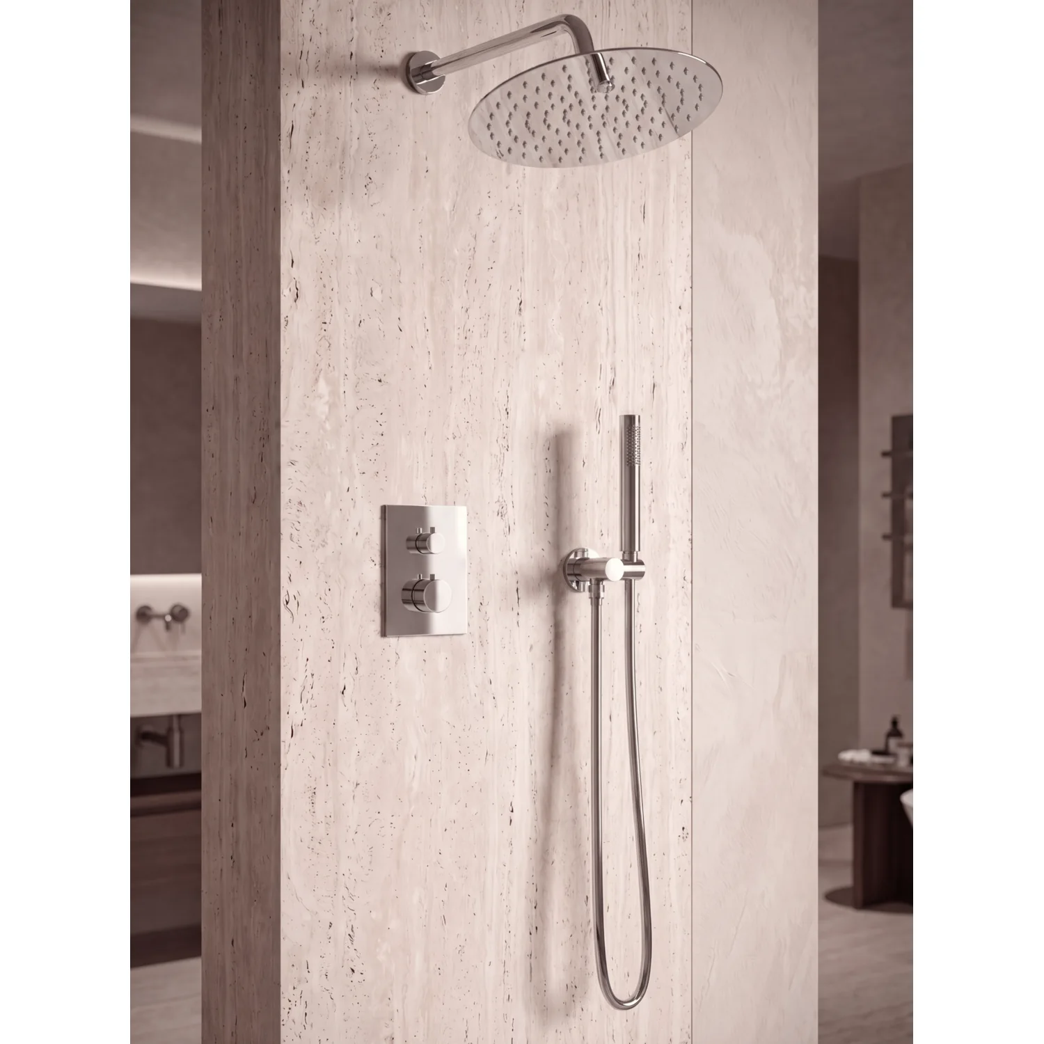Душевая система с термостатом AltroBagno Unione 040407 Cr