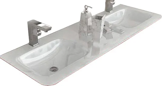 LIVERPOOL Стеклянная раковина 82367 Extra Light 141х49