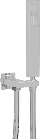 STELLA-KD-01-Cr Ручной душ со шлангом 150 см и держателем, квадратное сечение, хром, ручки хром