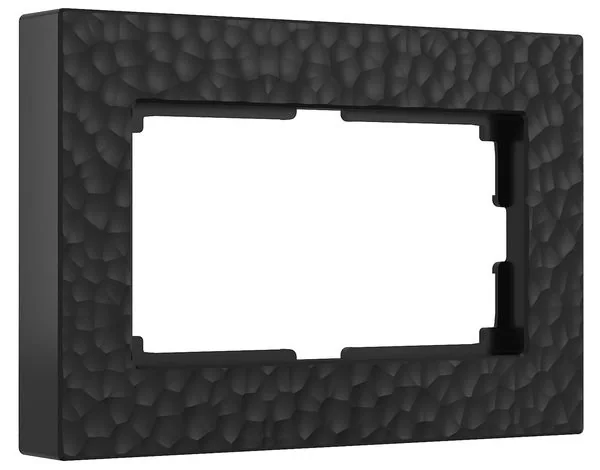 W0082408/ Рамка для двойной розетки Hammer (черный)