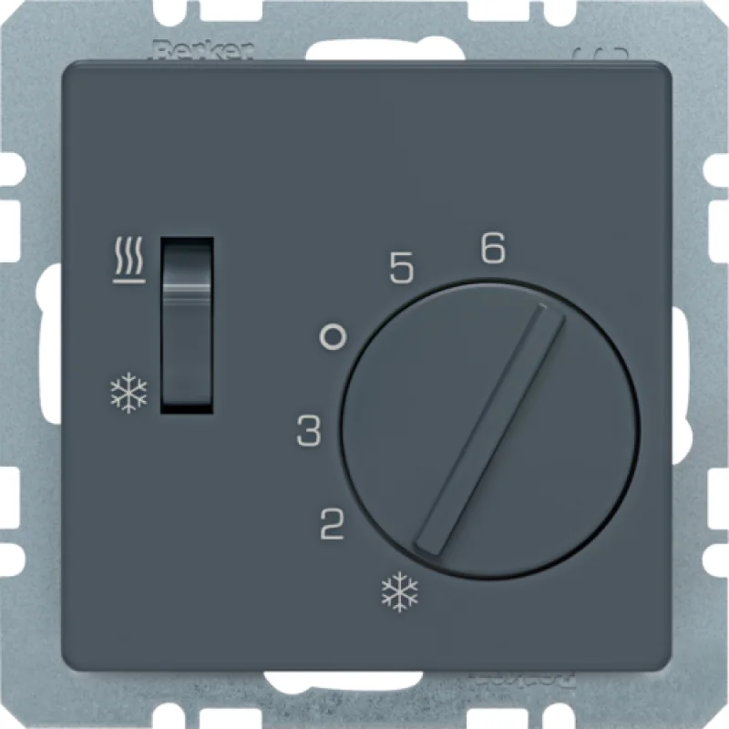 Терморегулятор для управления HVAC с центральной панелью, Q.x, цвет: антрацитовый, бархатный лак
