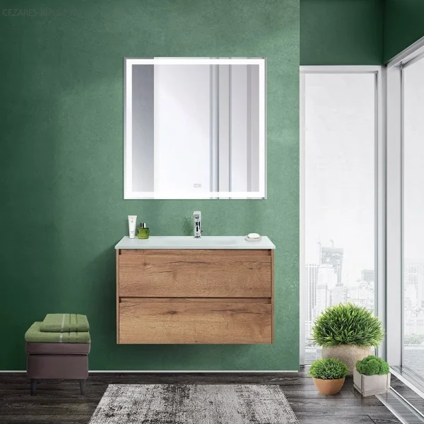 KRAFT База под раковину подвесная с двумя выкатными ящиками, Cemento Grigio, 800x460x500, KRAFT-800-