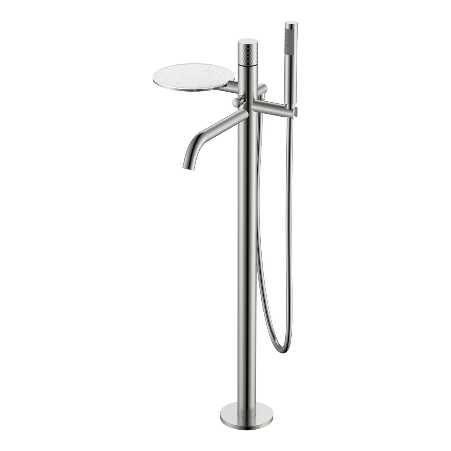 Boheme Смеситель STICK напольный Nickel Brush c ручкой DIMOND