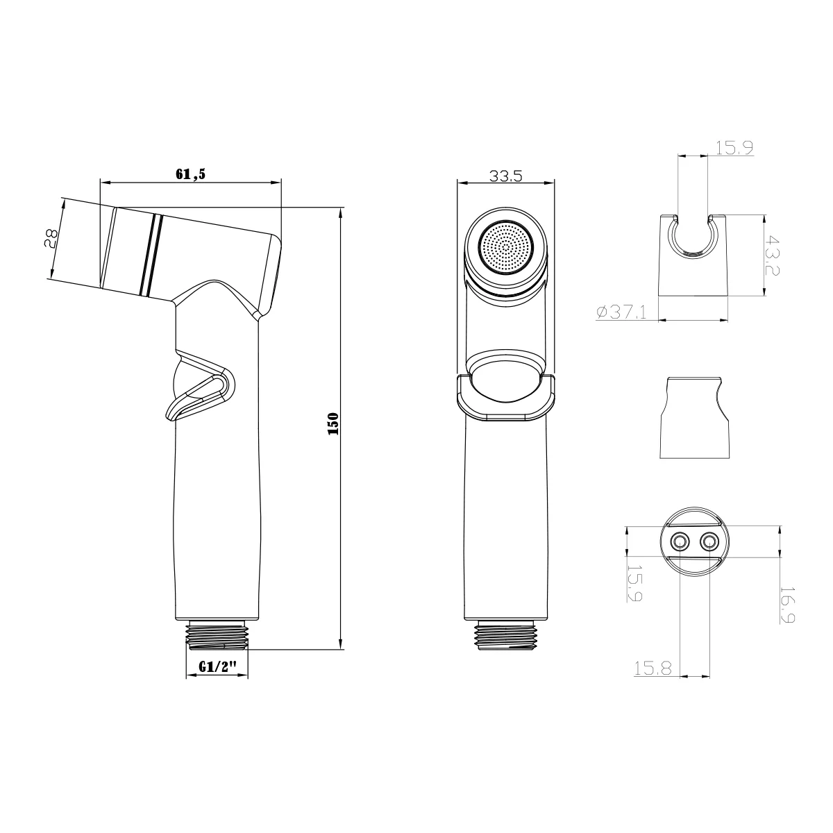 Комплект для биде Lemark LM8088C с гигиеническим душем