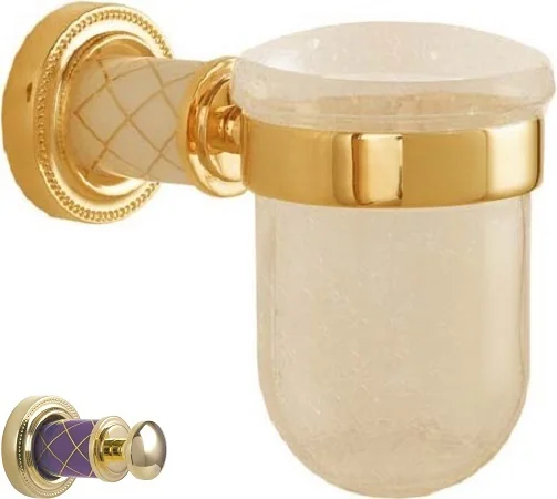 Boheme Стакан для зубных щеток MURANO GOLD (фиолетовое)_Комплект