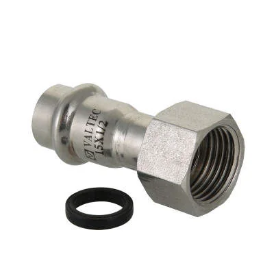 Пресс-фитинг из нержавеющей стали с накидной гайкой Valtec 18х3/4"