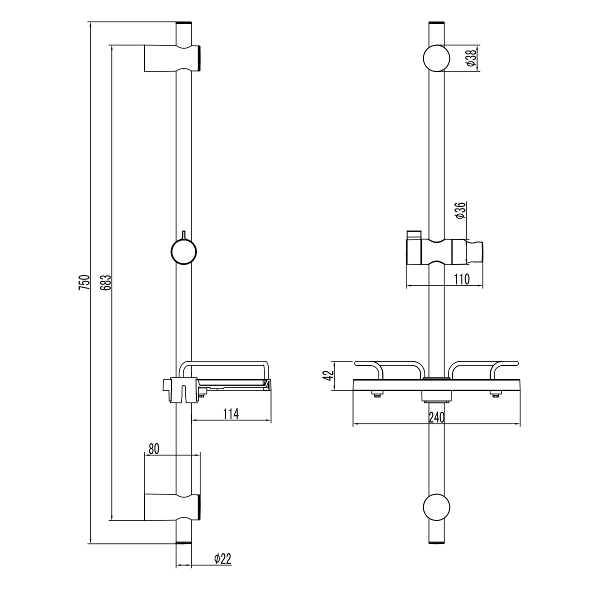 Стойка для душа Lemark Bronx LM3775GM