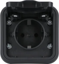 Donel W55 Рамка с крышкой для скрытой установки розетки одиночный, антрацит, IP55, серия (тип) DIP55