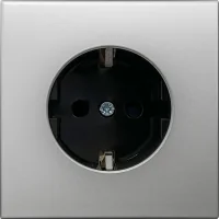 Donel R98 METAL благородная сталь накладка для розетки Schuko с заземлением, со шторками 16A 250 В~,