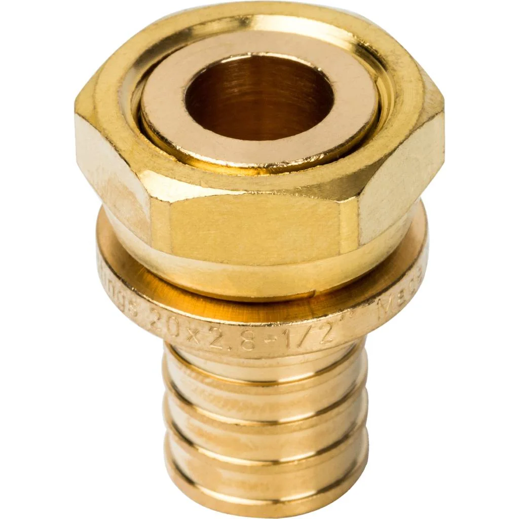 SFA-0019-002012 STOUT Переходник с накидной гайкой 20xG 1/2  для труб из сшитого полиэтилена аксиаль