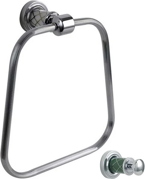 Boheme Держатель для полотенца (кругл.) MURANO CHROME (бирюзовое)_Комплект