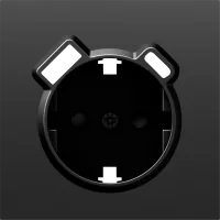 Donel S08 черный графит накладка для розетки Schuko с зарядным устройством USB A+C,  со шторками 16A