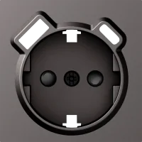 Donel A07 матовый титан накладка для розетки Schuko с зарядным устройством USB A+C,  со шторками 16A