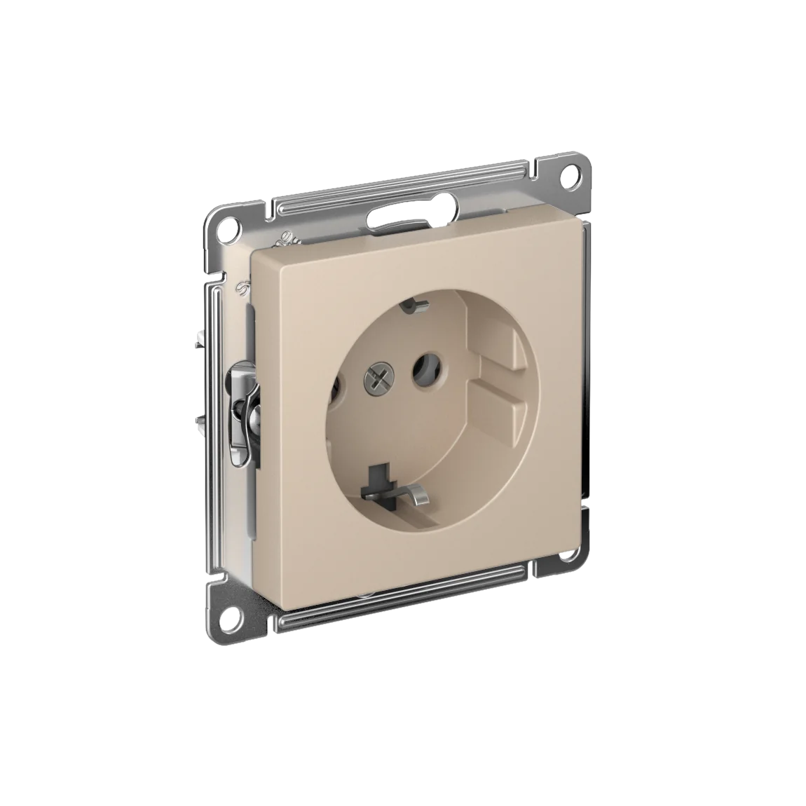 Розетка с заземлением Schneider Electric Atlasdesign 16А, быстрозажим. клем., песочный