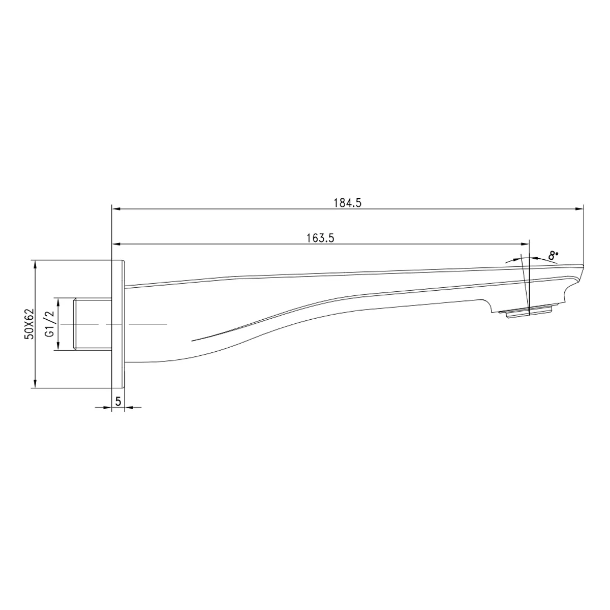 Излив для ванны Lemark LM5981СW встраиваемый