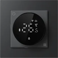 Donel Термостат с датчиком пола с WiFi, програмируемый через приложение,16 A, 55*55 мм. черный, пово