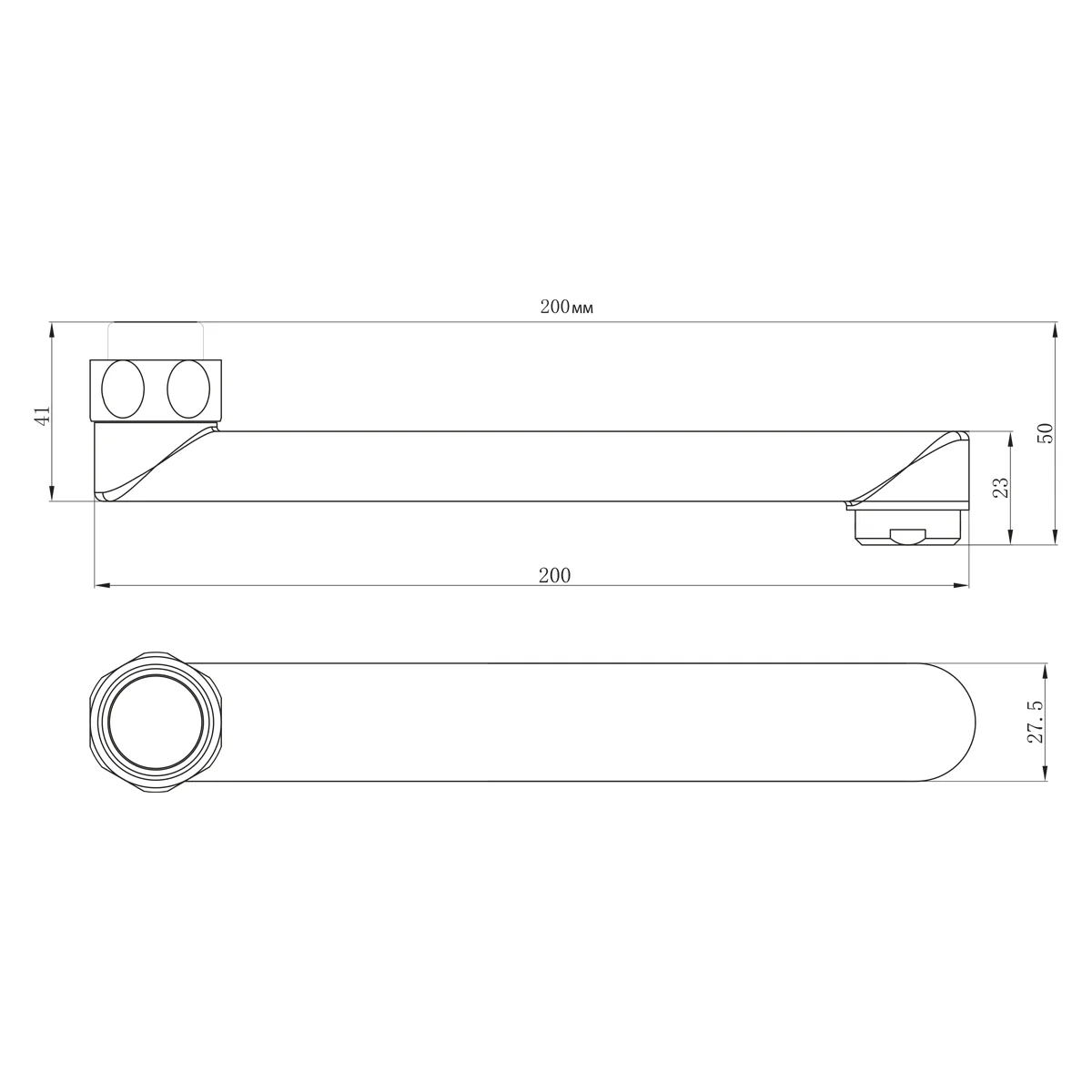 Излив плоский 200 мм LM9470C, хром Lemark