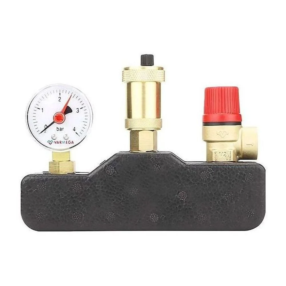Группа безопасности котла Varmega VM16011, 1", латунь, с термоизоляцией