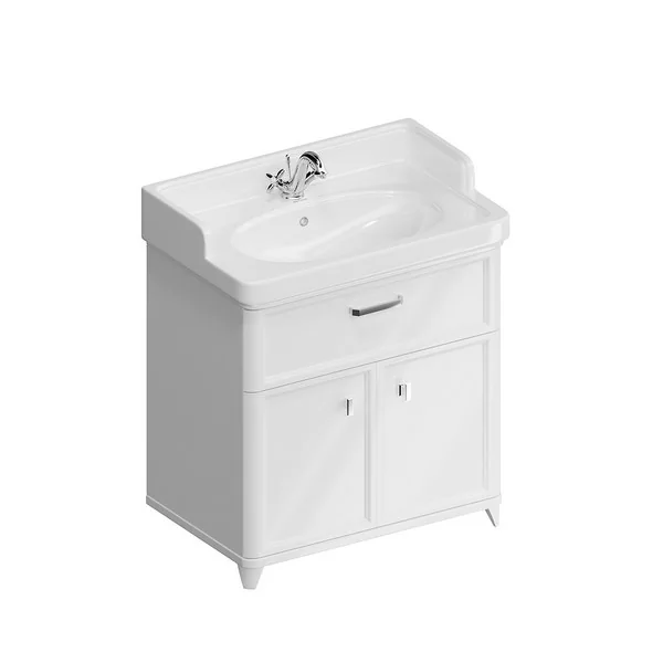 Kerama Marazzi PO.N.80.1/WHT Тумба POMPEI напольная с ящиком и дверцами 80, белая глянцевая