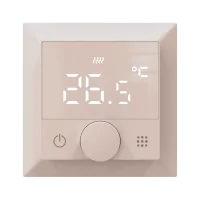 Donel Термостат с датчиком пола, программируемый с Wi-Fi , 16 A, 55*55 мм.шампань, ручка настройки,с