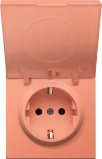 Donel R98 матовый коралл накладка для розетки Schuko с большой крышкой, 16A 250 В~, серия DA
