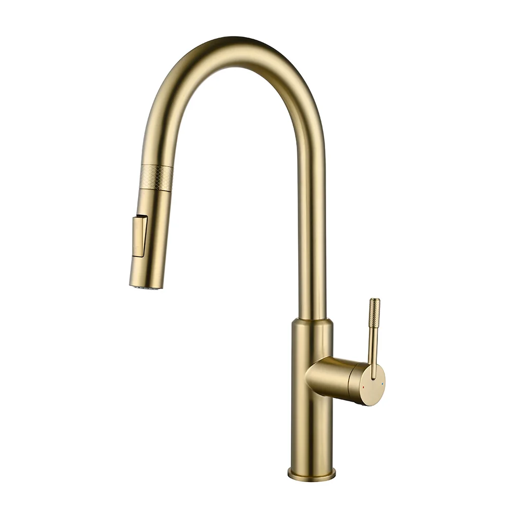 Смеситель для кухни выдвижной матовое золото 2021 matt gold Kern